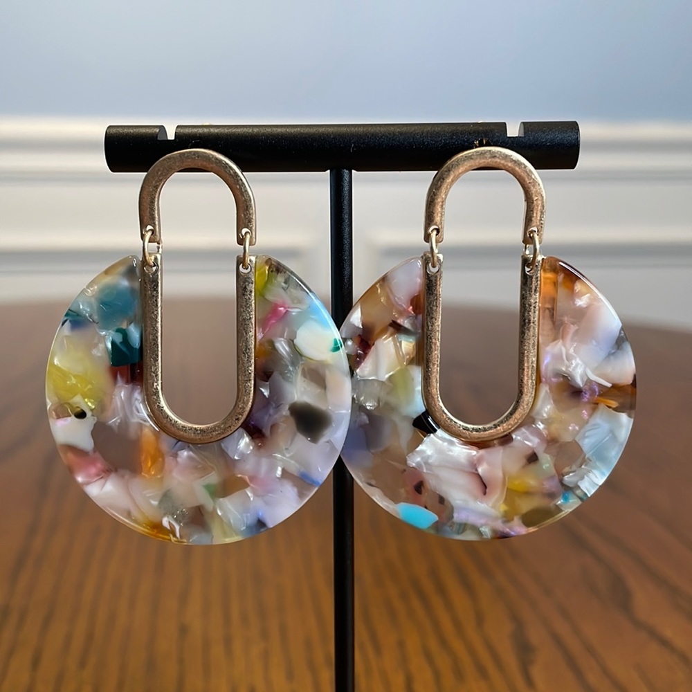 Gold/Multicolor Statement Earrings